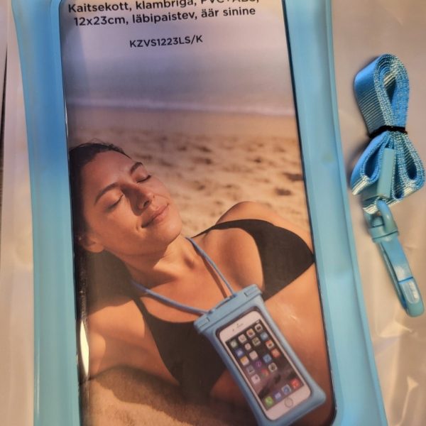 Transparent Protective Phone Pouch, Blue