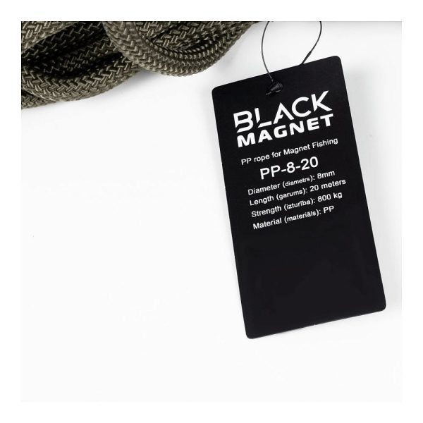 Black Magnet 8mm HEAVING LINE (ROPE-PP-8-20)