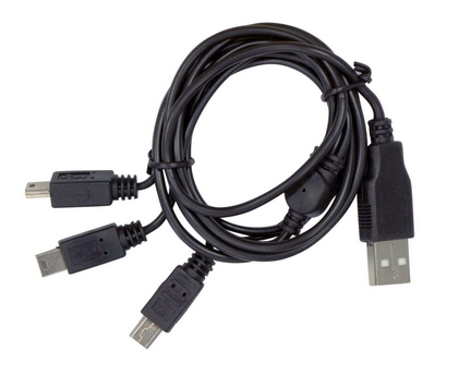 XP charging cable – 1 USB to 3 mini B